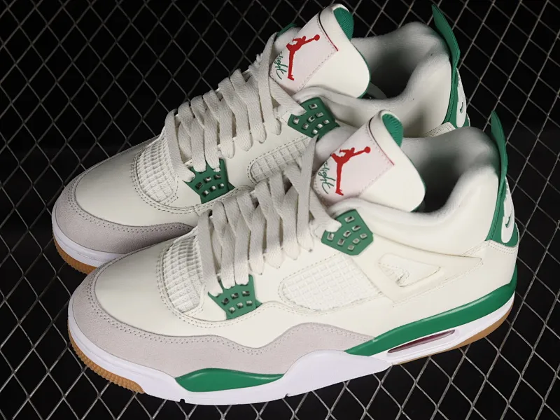 All categories Air Jordan Jordan series basketball shoes Air Jordan 4 LW version Nk SB x Air Jordan 4 "Pine Green" AJ4 Joe 4 joint white green DR5415-103
